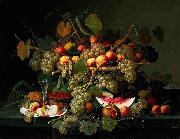 Severin Roesen Still Life with Fruit painting